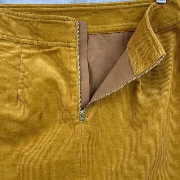 J. Crew Factory Corduroy Mini Skirt Rusted Amber Retro Back Zip Lined - Picture 4 of 12